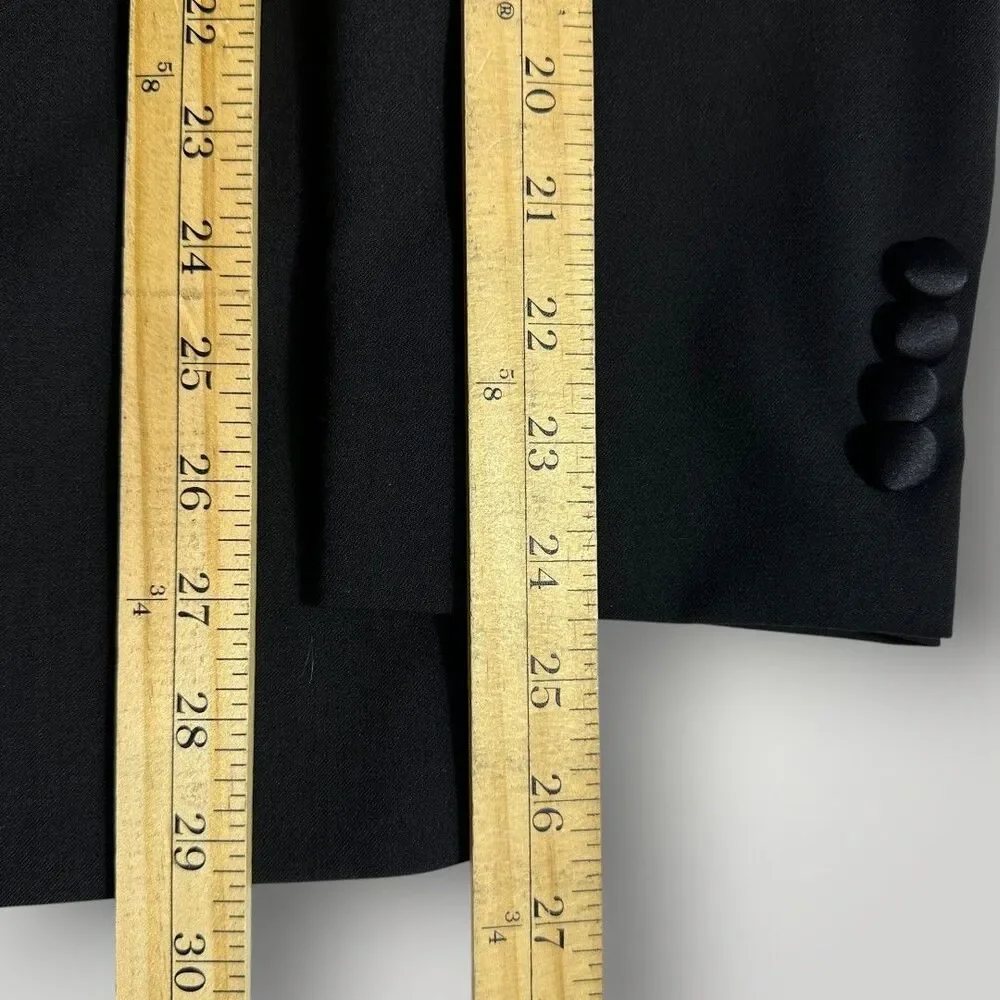 TOMMY HILFIGER Mens Blazer Sport Coat 2-Button TUXEDO Jacket 40R Black Wool Blen